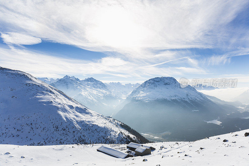 Sankt巡回Moritz view,广州,Switzerland。